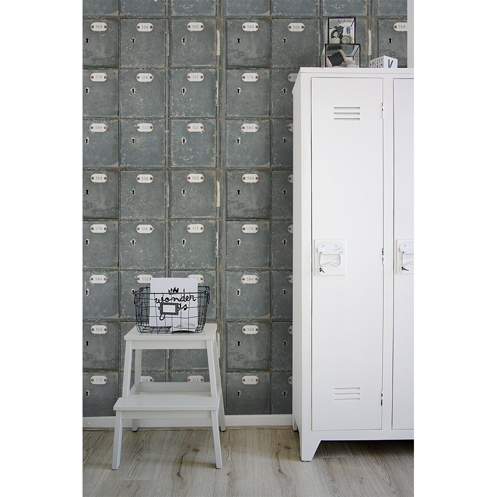 mind-the-gap-locker-room-wallpaper-back-to-school-grey-electic-collection-room