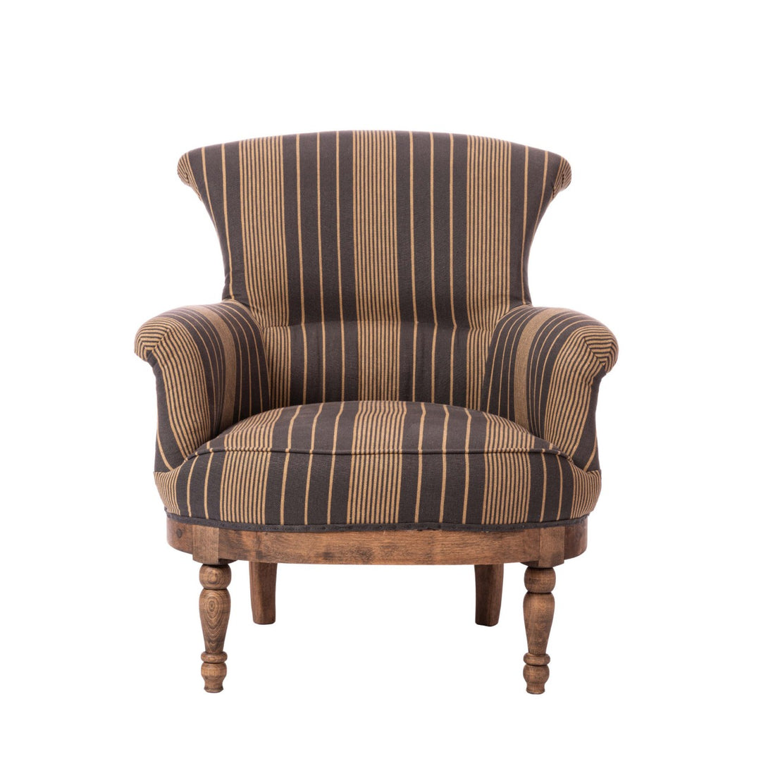 mind-the-gap-woodstock-collection-louis-deconstructed-chair-newport-stripes-heavy-linen-exposed-frame-armchair-bown-black-striped-linen-upholstry-exposed-back-framework 