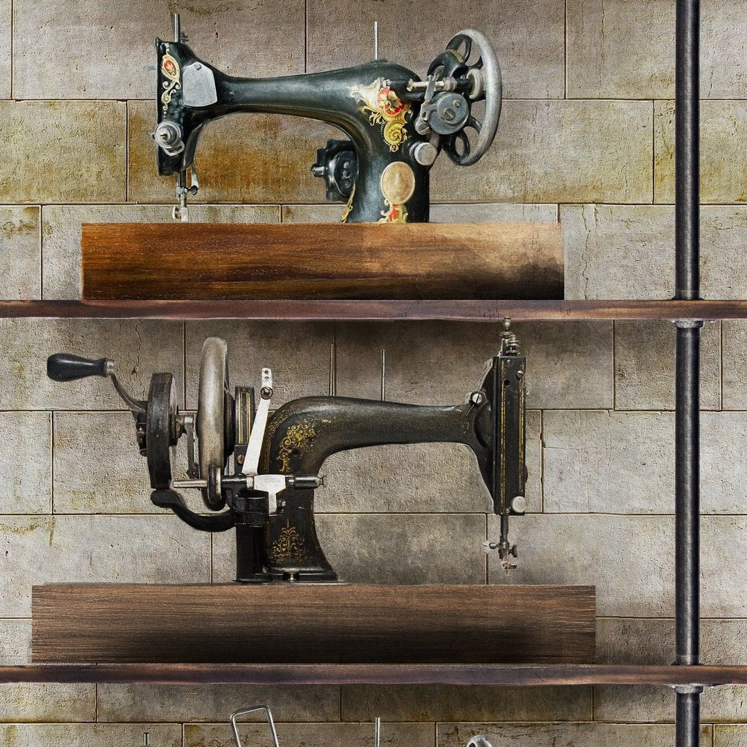 mind-the-gap-the-machinist-wallpaper-the-factory-collection-vintage-sewing-machines-maximalist-statement-interior