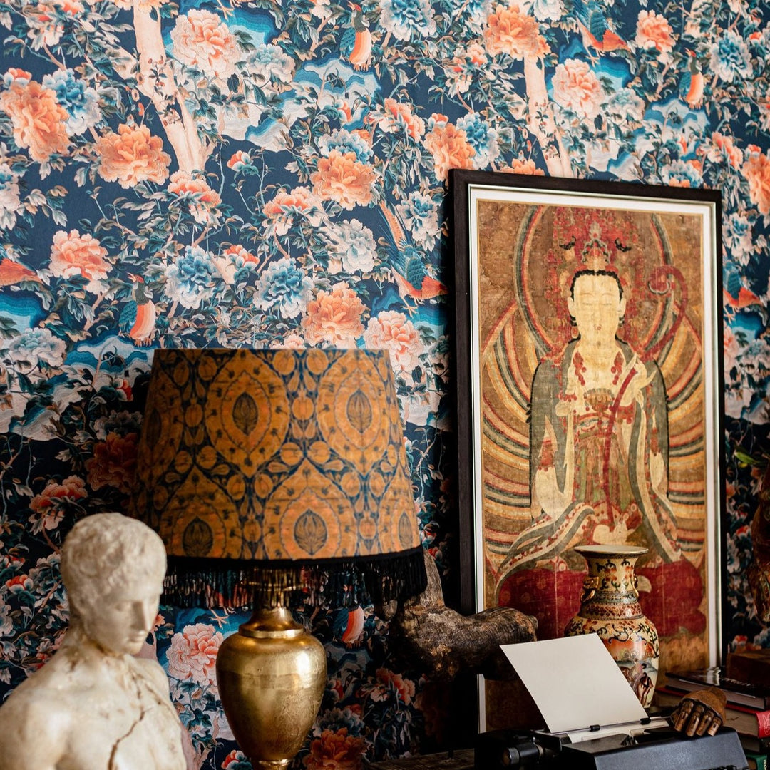 mind-the-gap-wallpaper-manchurian-night-blue-orange-dark-chinese-garden-chinoiserie-floral-study-room-bedroom