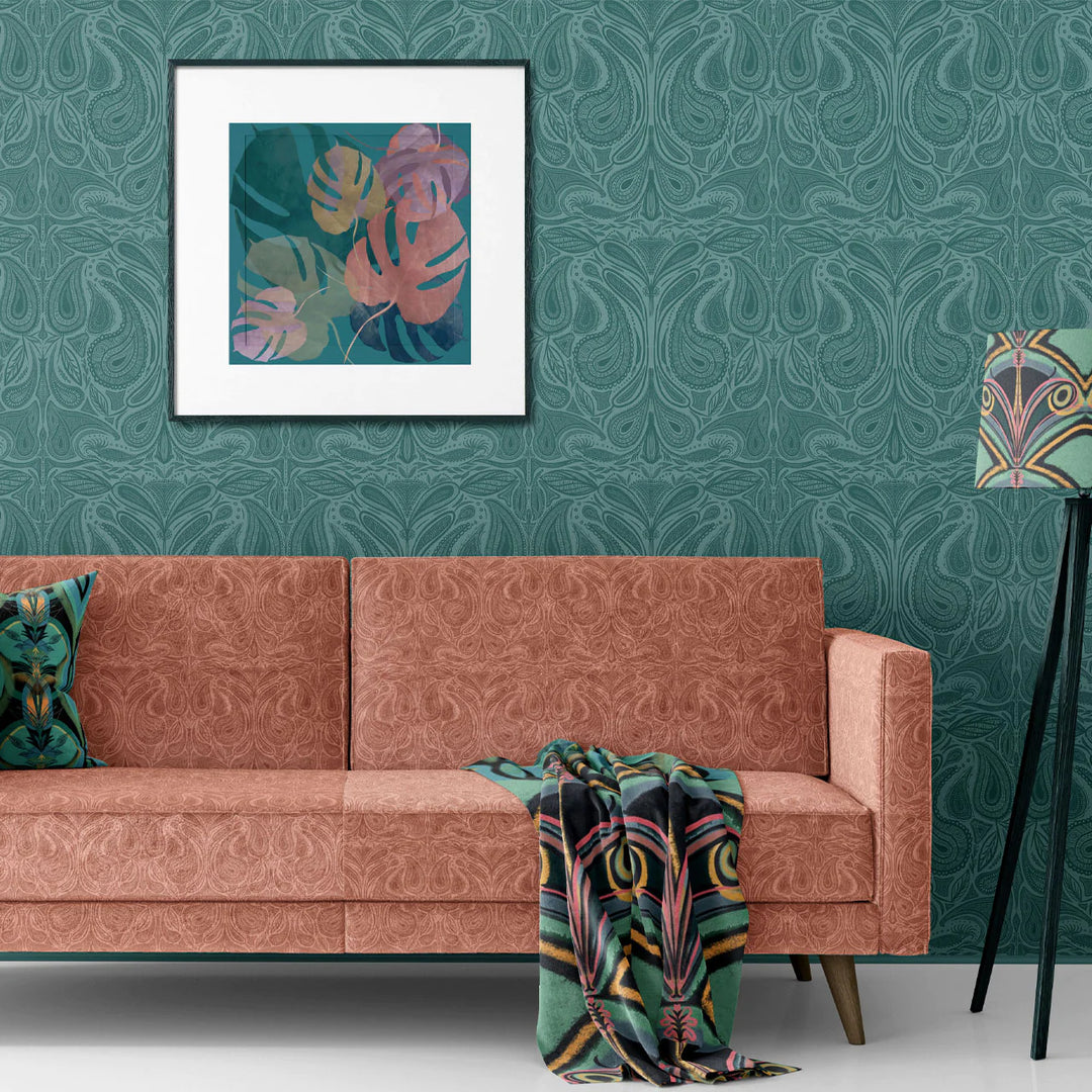 Tatie-lou-wallpaper-Margaux-large-scale-classic-paisley-tonal-print-teal-rich-teal-emerald-jewel-tones