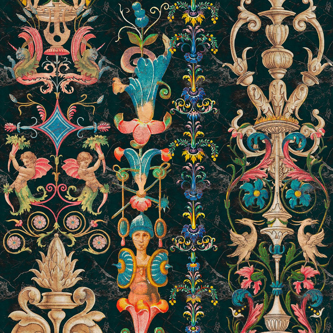 mind-the-gap-miniatures-wallpaper-renascimento-collection-intricate-decorative-details-vibrant-colours-maximalist-statement-interior