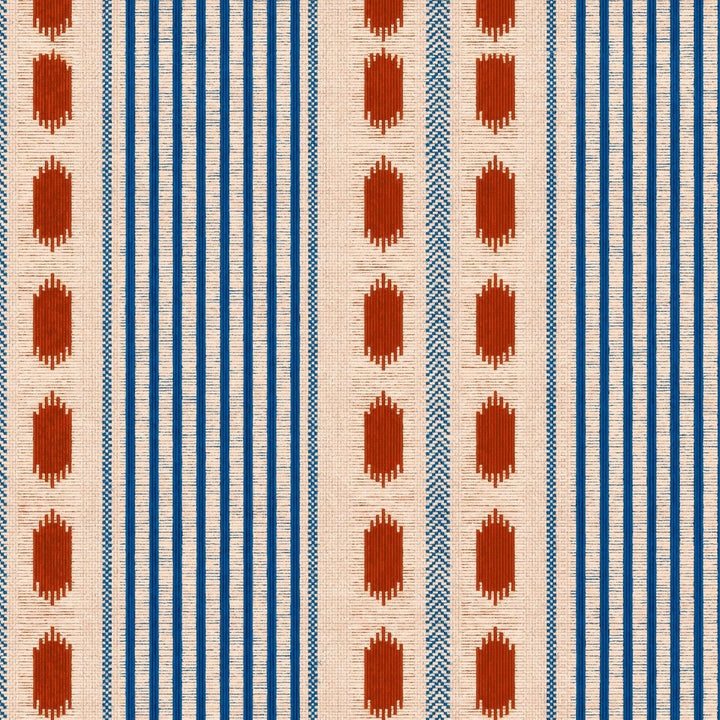 Mind-the-gap-Mouassine-rouge-textile-look-stripe-cream-indigo-red-berber-style-pattern