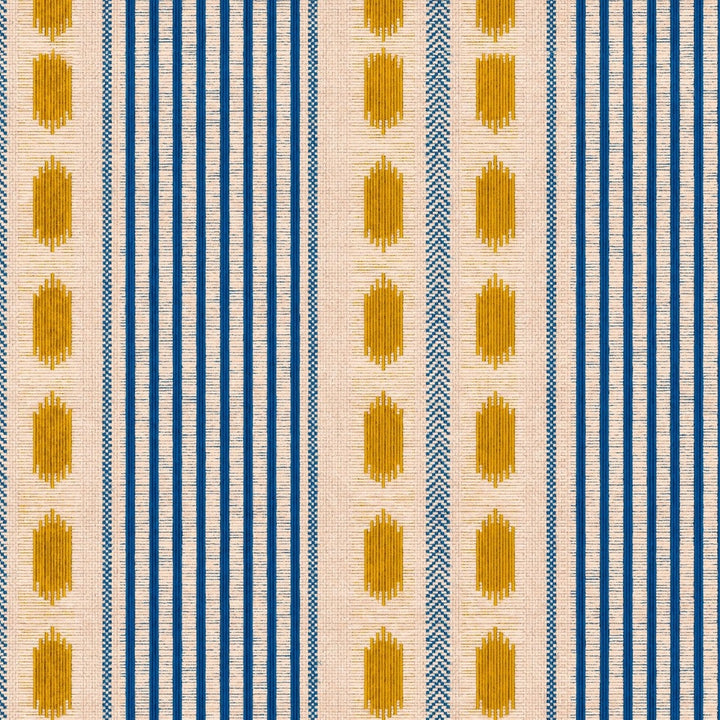Mind-the-gap-Mouassine-tumeric-textile-look-stripe-cream-indigo-yellow-berber-style-pattern