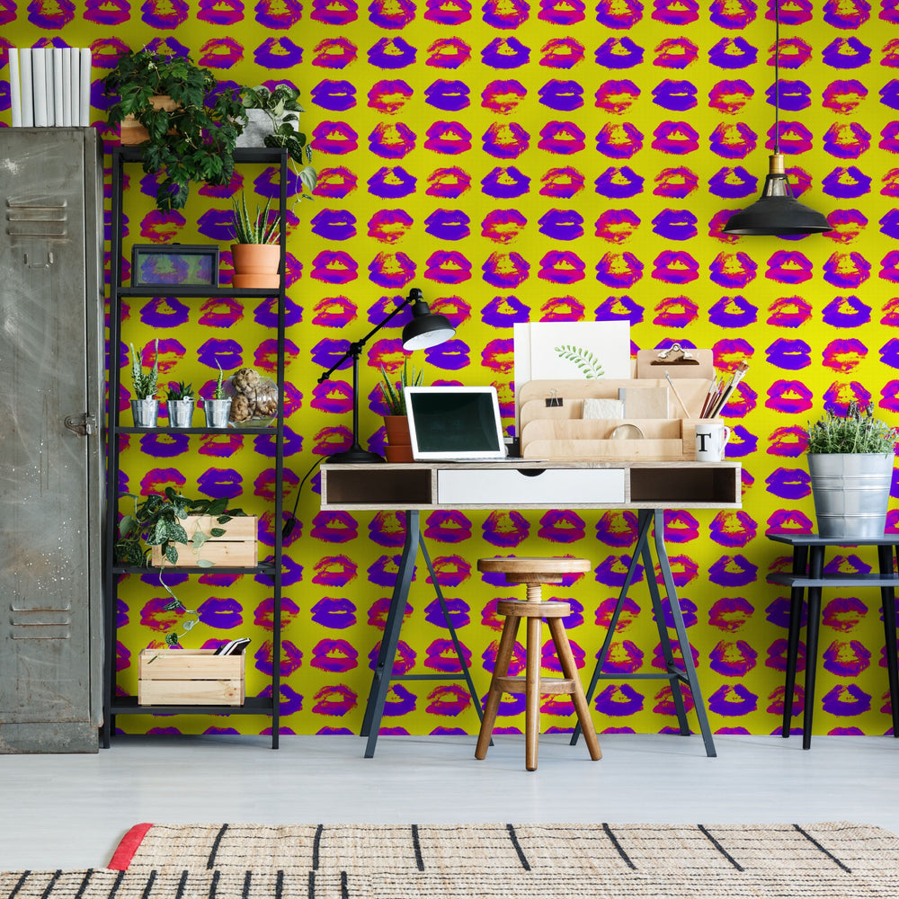 mind-the-gap-neon-kiss-wallpaper-nouvelle-pop-collection-bright-colourful-vibrant-pop-art-inspired-maximalist-statement-interior-yellow