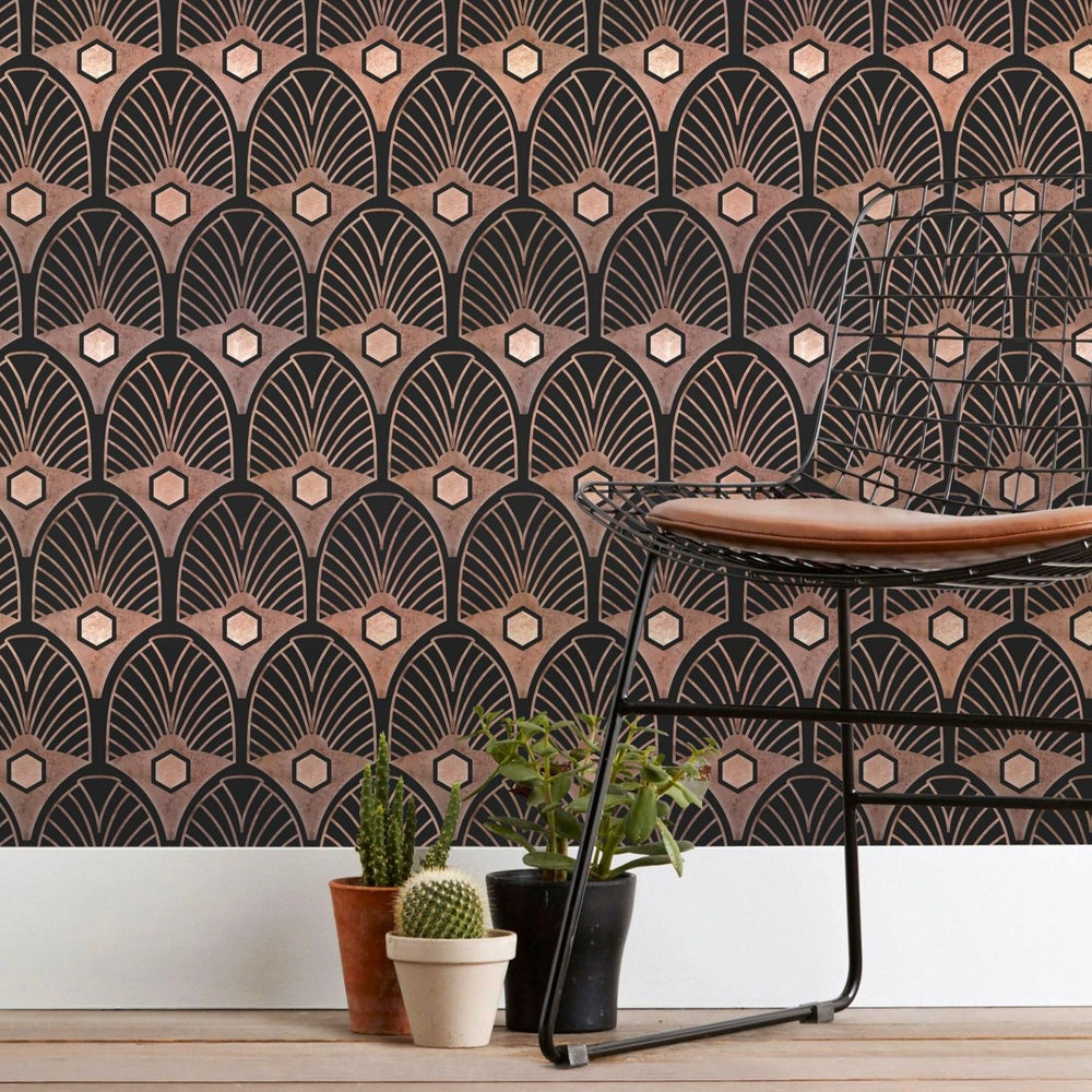 mind-the-gap-obsession-wallpaper-metropolis-collection-copper-black-art-deco-geometric-great-gatsby-interior