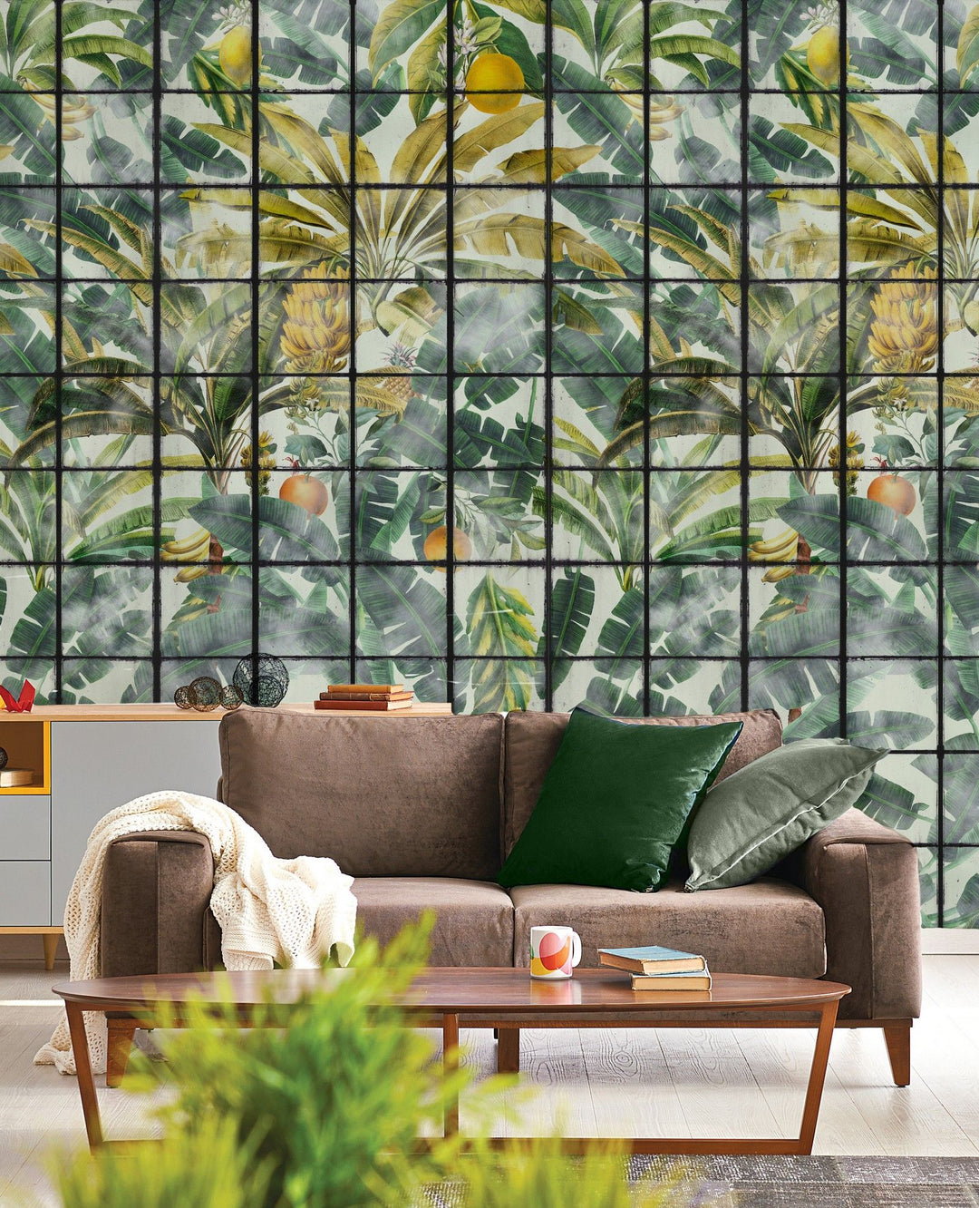 mind-the-gap-orangerie-wallpaper-the-florist-collection-bananas-orange-pineapples-botanical-garden-interior-lounge