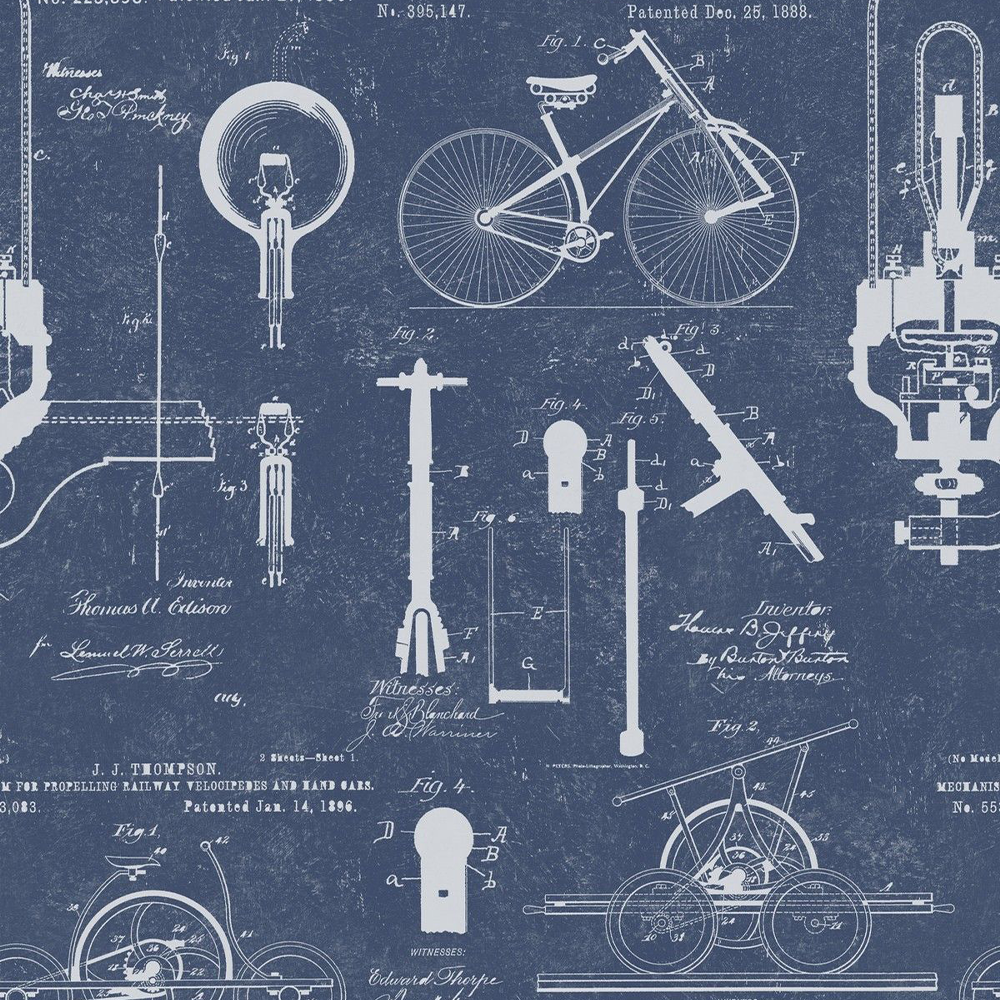 mind-the-gap-patents-blue-wallpaper-vintage-science-collection-famous-inventions