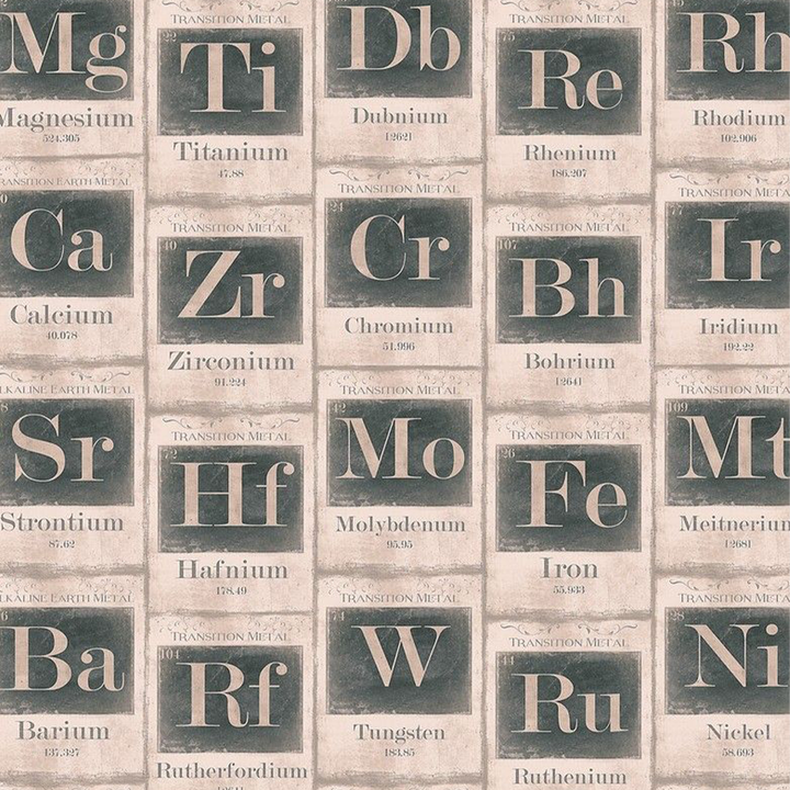 mind-the-gap-periodic-table-wallpaper-vintage-science-collection-neutral-black-white-brown-sand