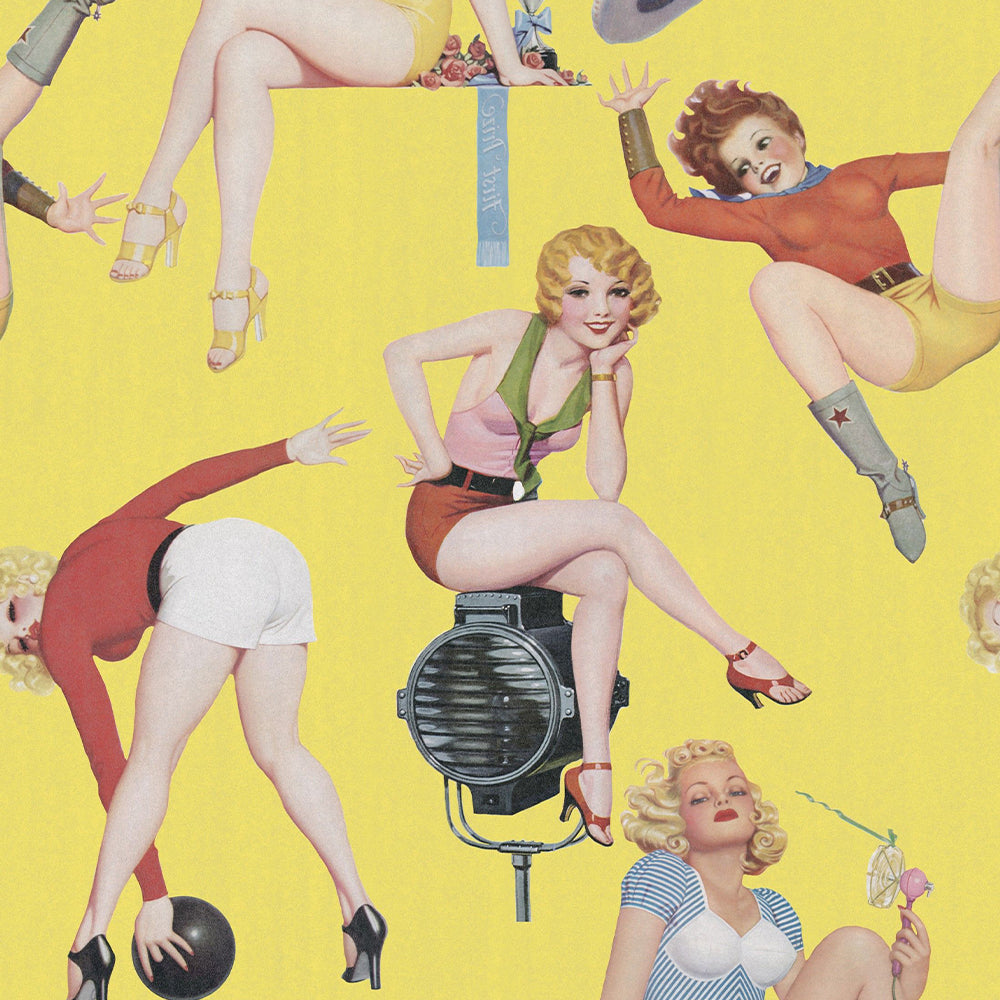 mind-the-gap-pin-up-girl-wallpaper-yellow-red-retro-collection