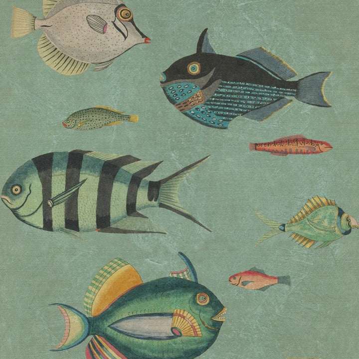 mind-the-gap-poissons-wallpaper-green-background-illustrated-fish-seaside-holiday