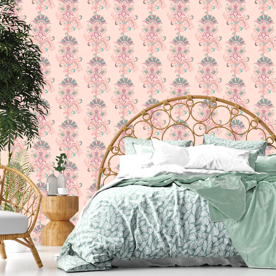 Tatie-lou-wallpaper-large-floral-fan-bold-printed-repeated-hand-drawn-powder-pink