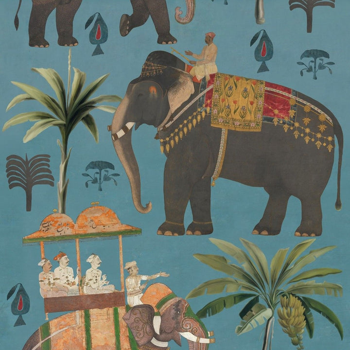 mind-the-gap-the-procession-blue-wallpaper-the-mysterious-traveller-collection-blue-background-elephants-indian-culture-travelling