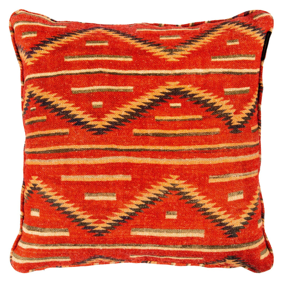 mind the gap embroidered cushion moki with reverse side red and black