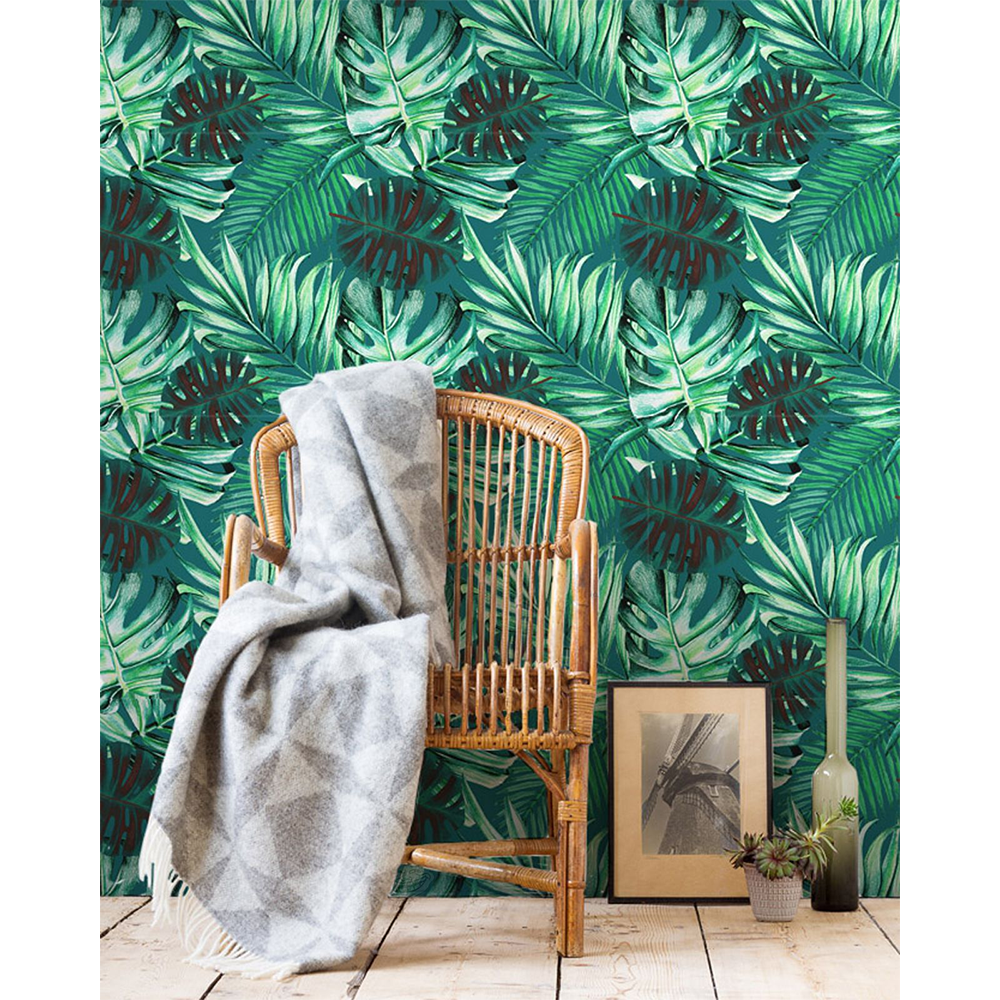 mind-the-gap-rainforest-wallpaper-large-leaves-green-jungle-statement-maximalist-lounge
