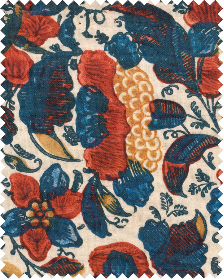 mind-the-gap-Woodstock-collection-Remondini-floral-red-blue-yellow-linen-fabric-cut-metre-textiles