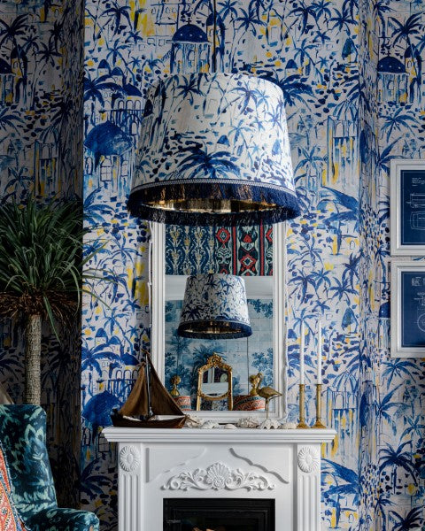 mind-the-gap-rhodes-greece-blue-white-lampshade-with-fringe-room-set-blue-white-yellow