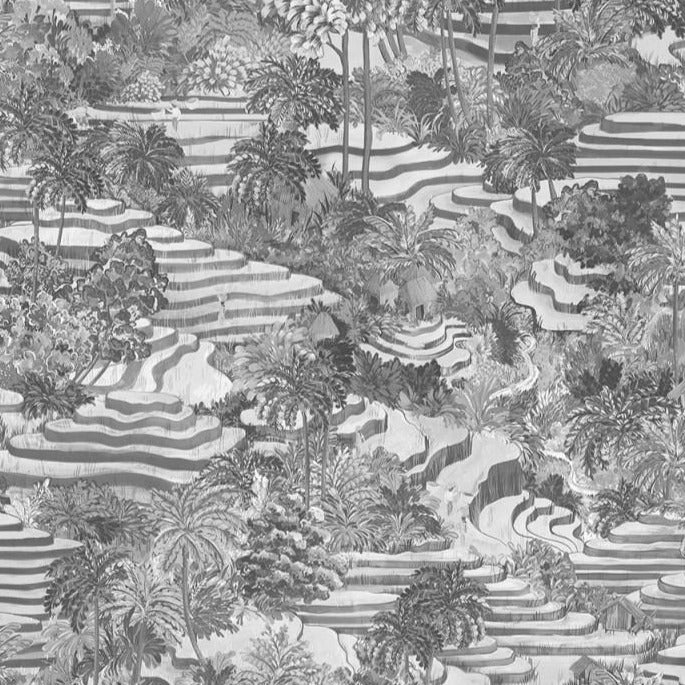 Rice Terrace MAX Wallpaper, Black & White