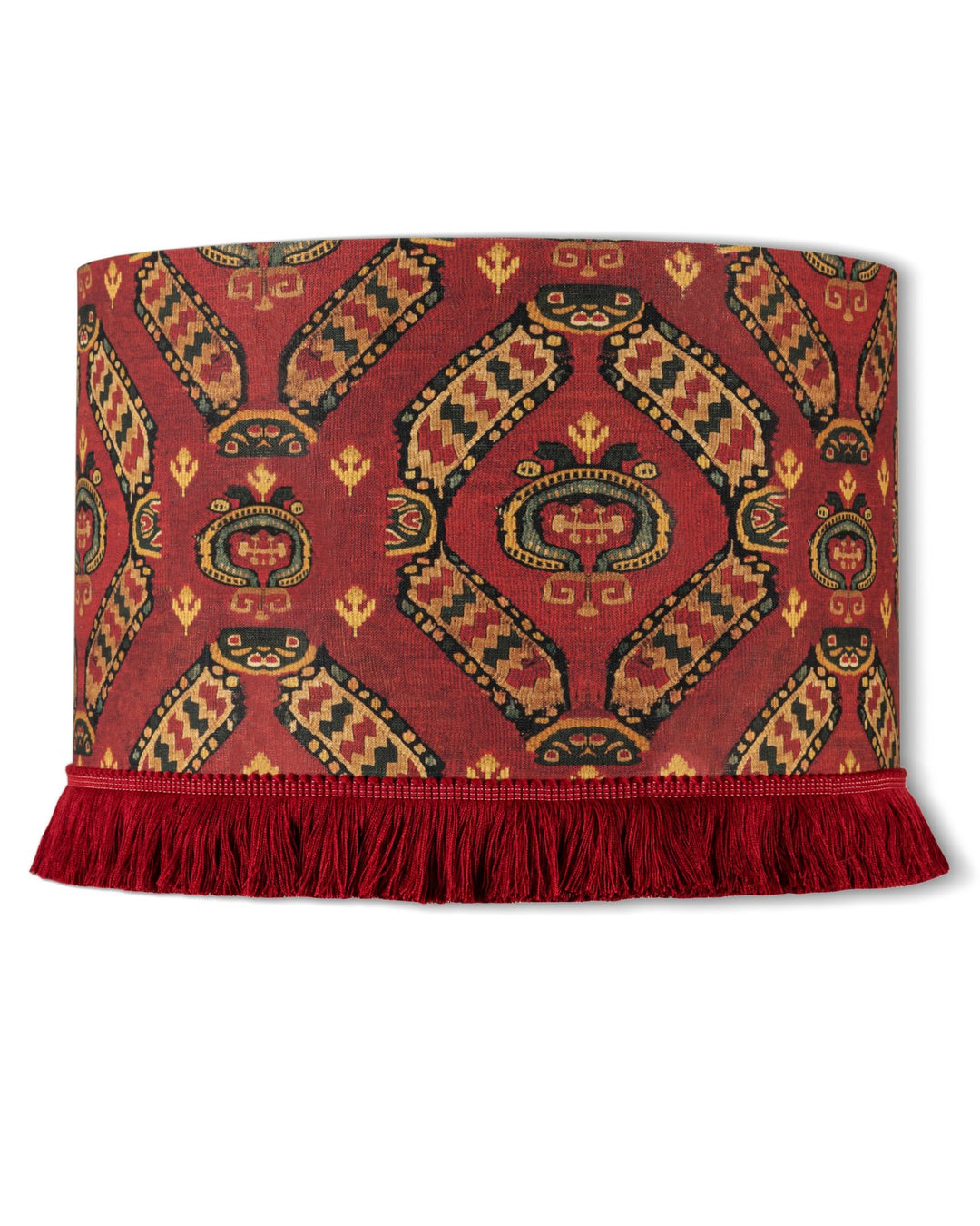 Mind-the-gap-tyrol-collection-roverto-red-linen-friged-detail-drum-standard-lamp-shade-apres-ski-alpine-chalet-cabin-