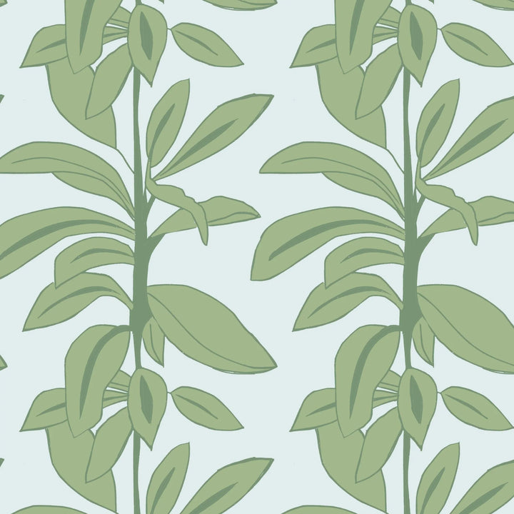 annika-reed-studio-linen-fabric-rubber-plant-in-blue-striped-vina-design-hand-block-print-british-textile-designer