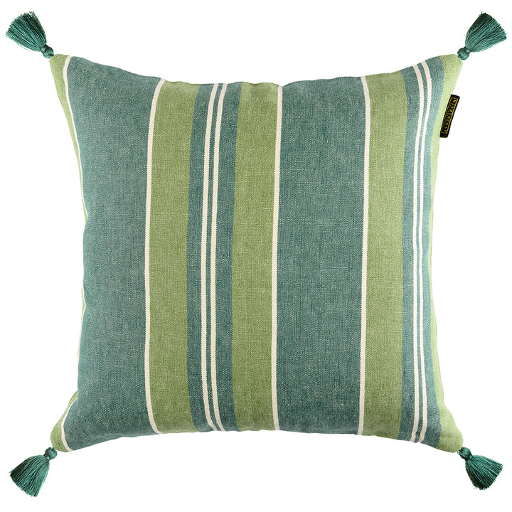 mind-the-gap-blue-green-tassel-linen-cushion