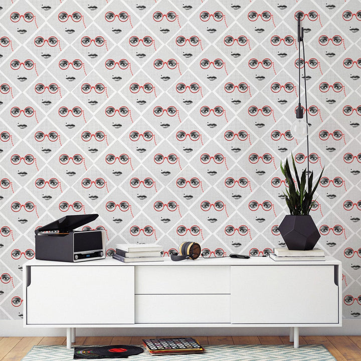 mind-the-gap-illusions-women's-face-and-glasses-wallpaper-contemporary-collection-red-grey-lounge