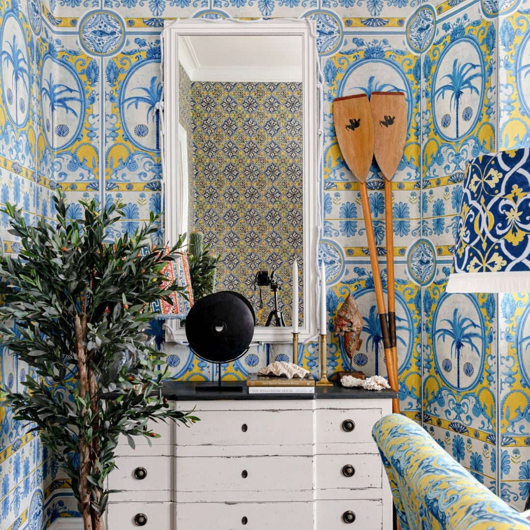 mind-the-gap-the-villa-mural-palm-trees-red-blue-sundance-villa-collection-vibrant-colourful-holiday-home-greece-maximalist-statement-interior