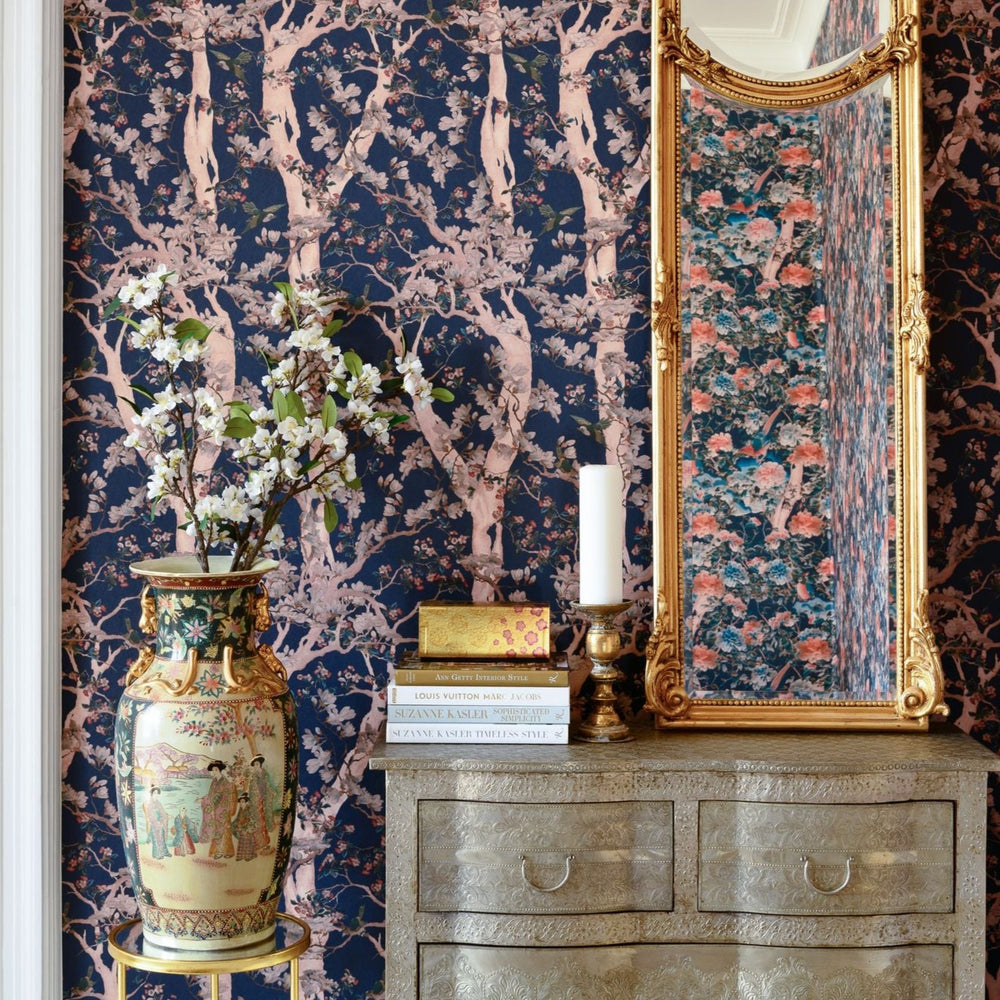 mind-the-gap-wallpaper-the-sacred-tree-dark-blue-floral-birds-oriental-tree-room-bedroom