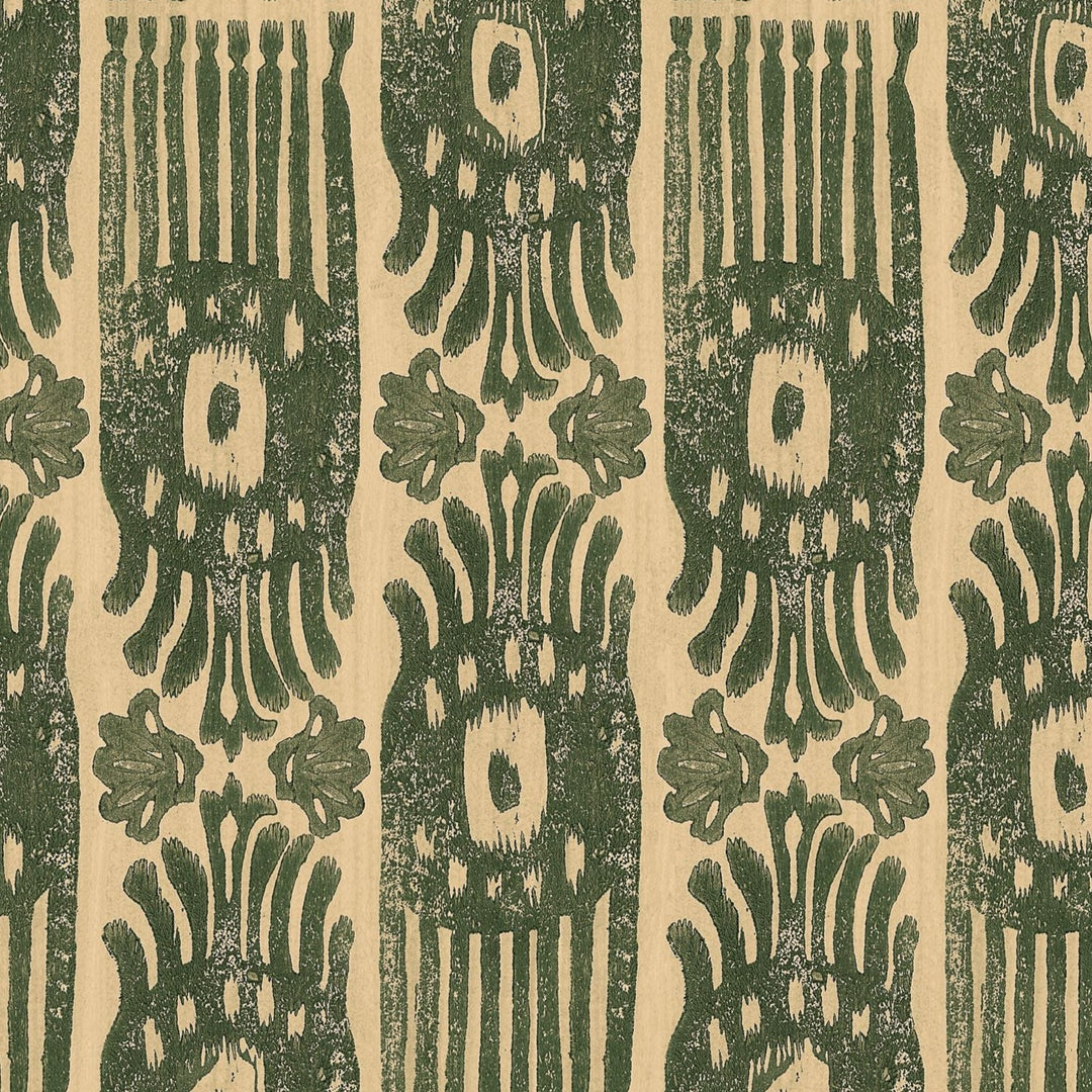mind-the-gap-tribal-ikat-wallpaper-the-curators-cabinet-collection-south-east-asia-south-america-west-african-textured-maximalist-statement-interior-myrtle-green