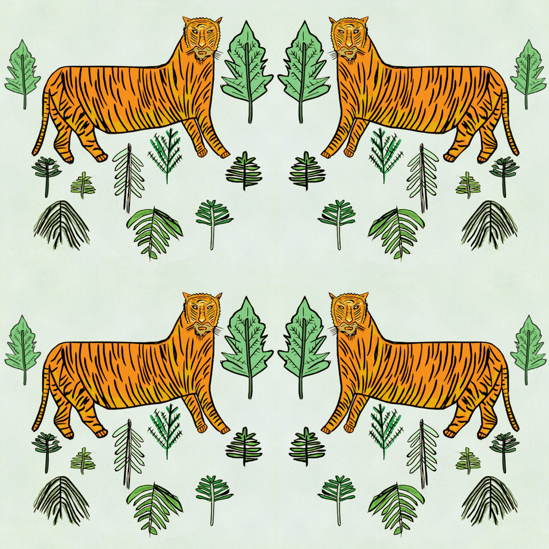 Annika-Reed-Studio-wallpaper-tiger-tiger-serpentine-illustrated-drawing-tiger-green-ARTT02