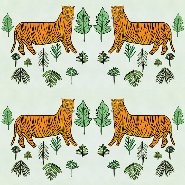 Annika-Reed-Studio-wallpaper-tiger-tiger-serpentine-illustrated-drawing-tiger-green-ARTT02