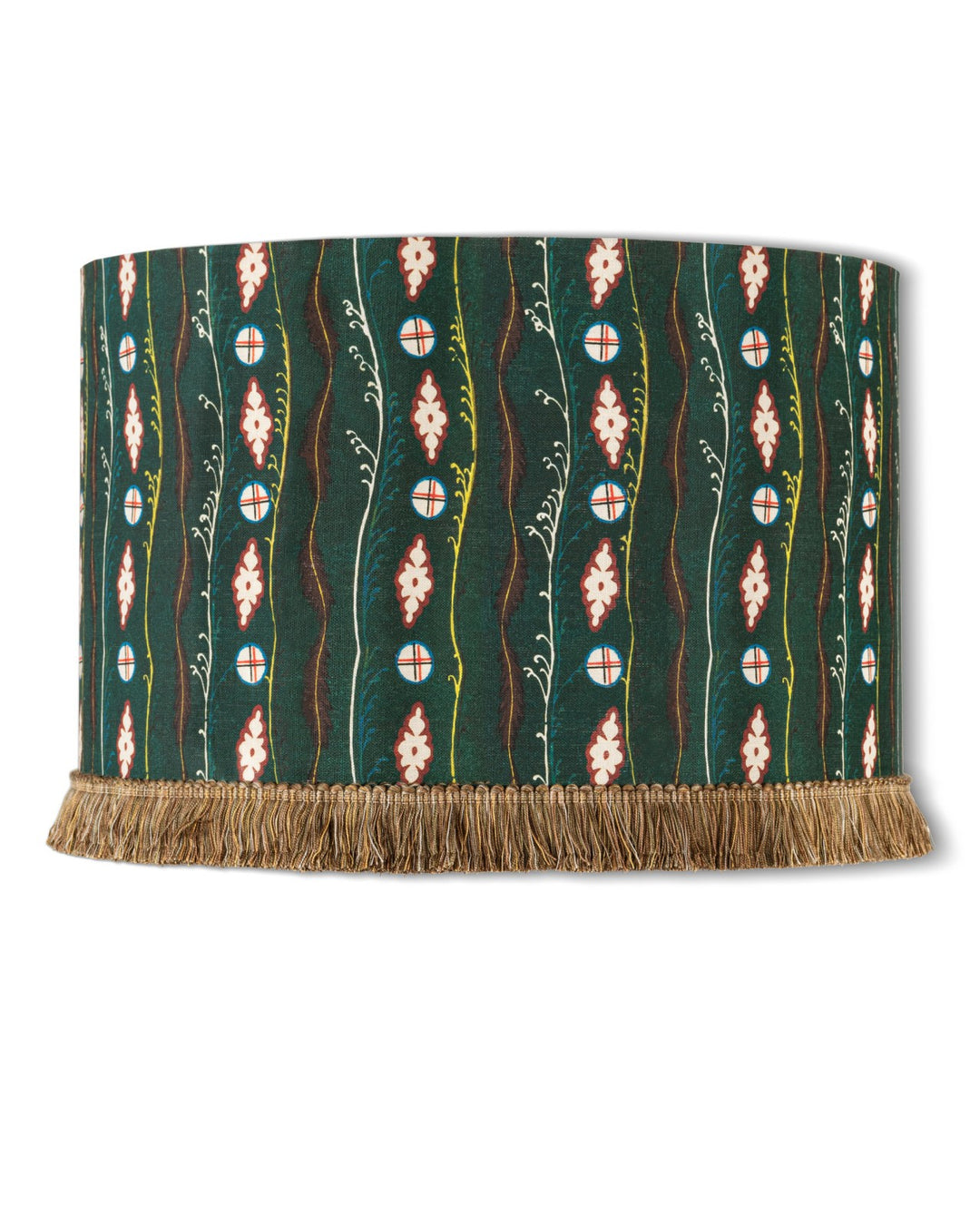 mind-the-gap-tyrol-collection-printed-linen-standard-lam-lampshade-table-lamp-tyrolean-pattern-fringed-edge-lampshade-green-printed-blockprint-style-shade-diamonds-alpine-chalet-decor