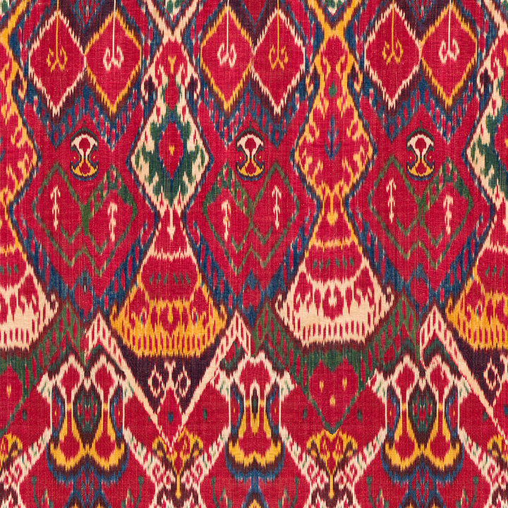 mind the gap home of eccentric man uzbek ikat red linen fabric upholstery curtain
