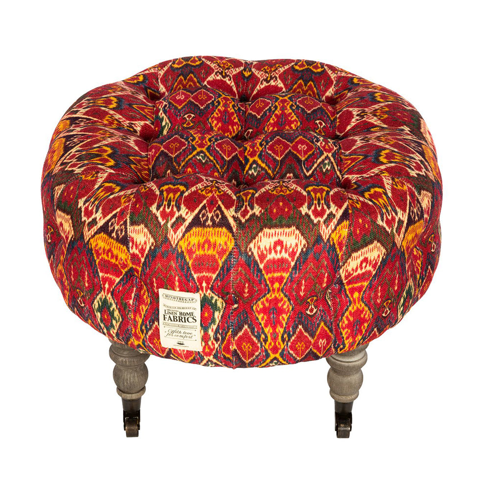 mind the gap furniture uzbek ikat linen fez tufted stool