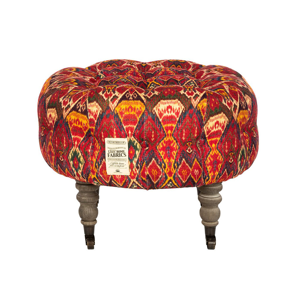 mind the gap furniture uzbek ikat linen fez tufted stool