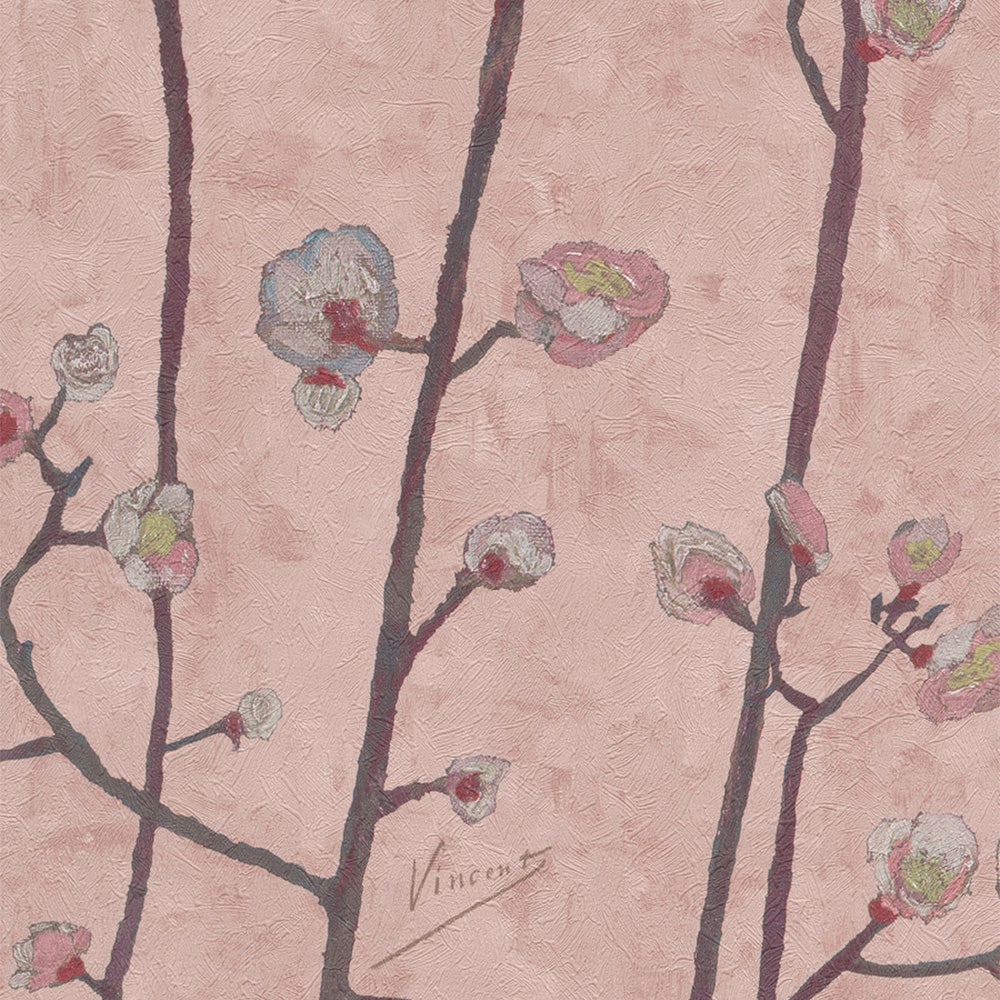 Van Gogh Wallpaper Flowering Plum Orchid Pink