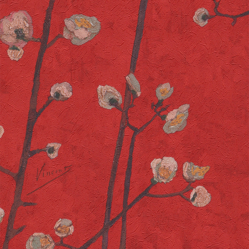 bn van gogh wallpaper museum collection flowering plum orchard red