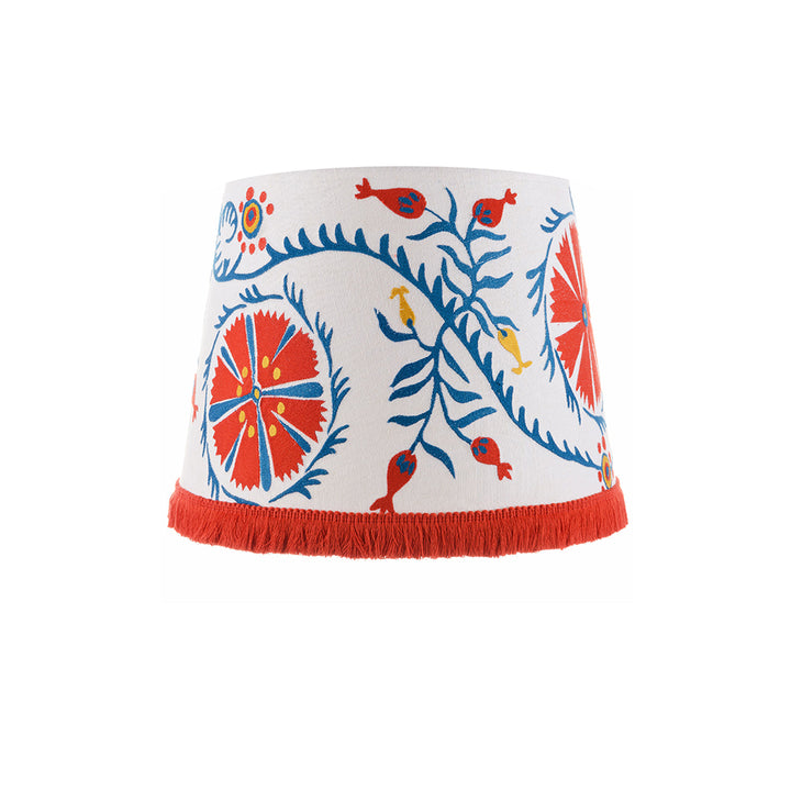 mind the gap embroidered cone lampshade viragos folk design with fringing