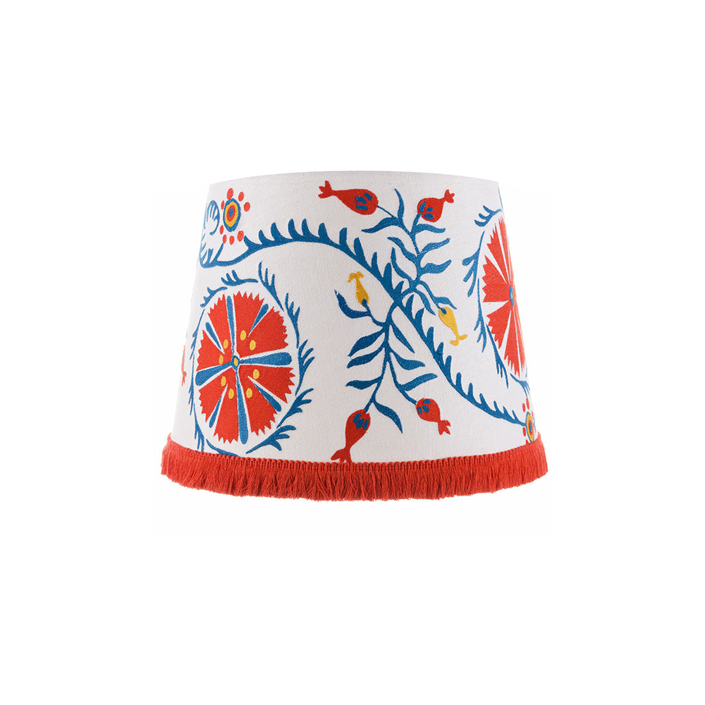 mind the gap embroidered cone lampshade viragos folk design with fringing