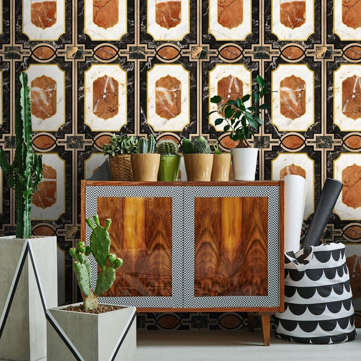 mind-the-gap-waldorf-ochre-wallpaper-manhattan-collection-new-york-art-deco-maximalist-statement-interior