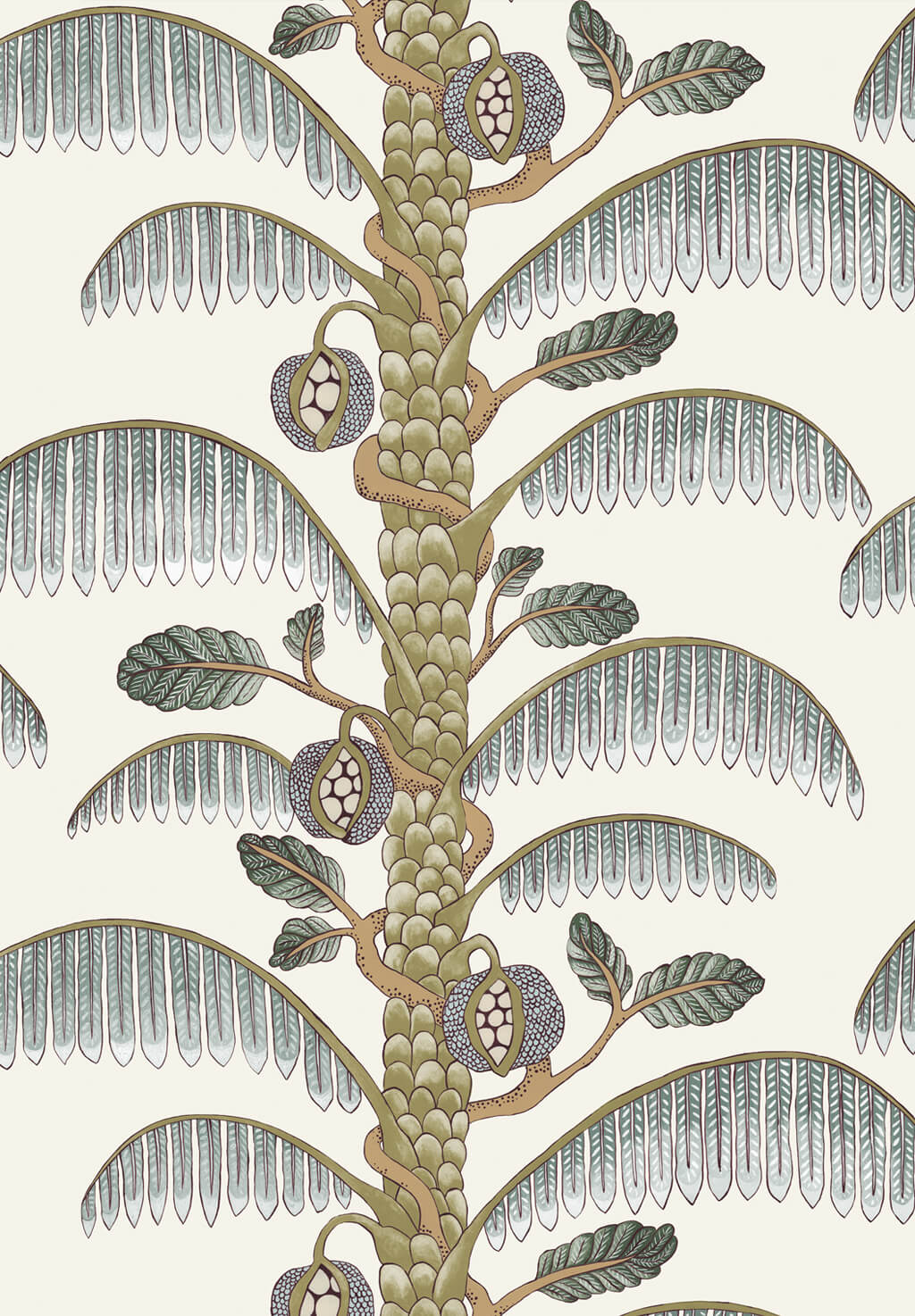 Palm Stripe Wallpaper in Clarke White