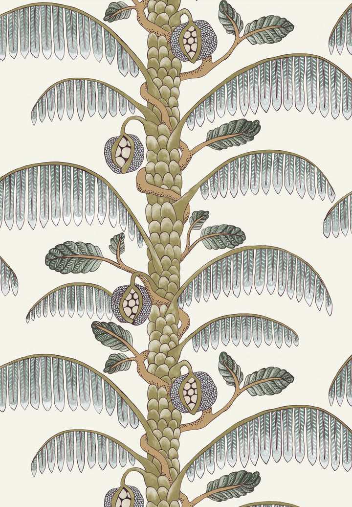 Palm Stripe Wallpaper in Spicer Brown