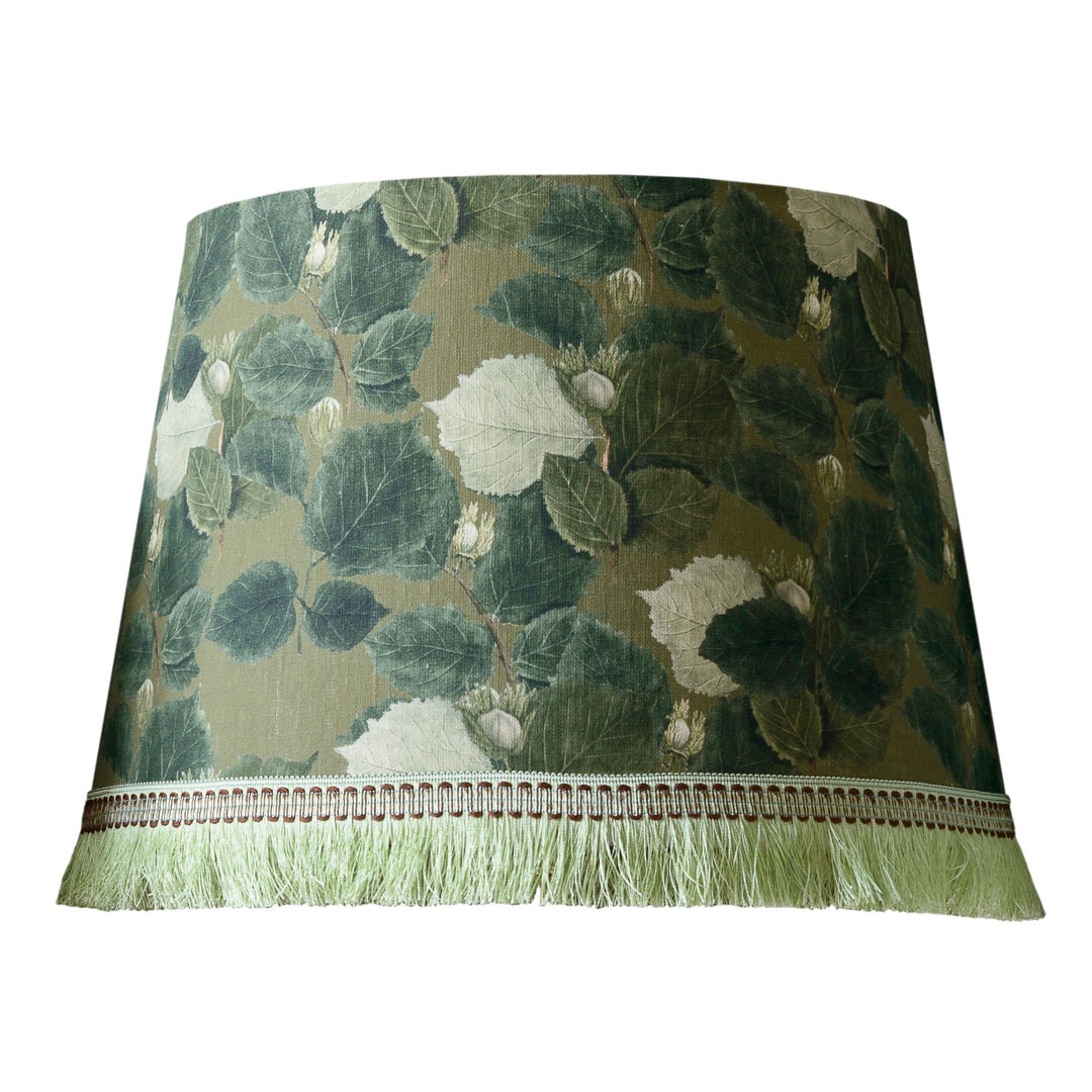 mind the gap lampshades country flowers green with fringe leaves 