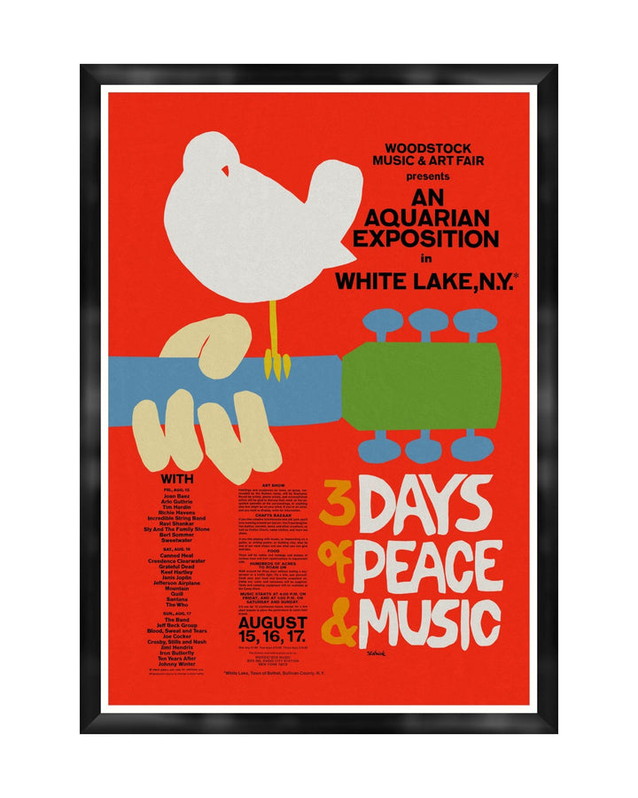 Framed Art Woodstock '69 Poster