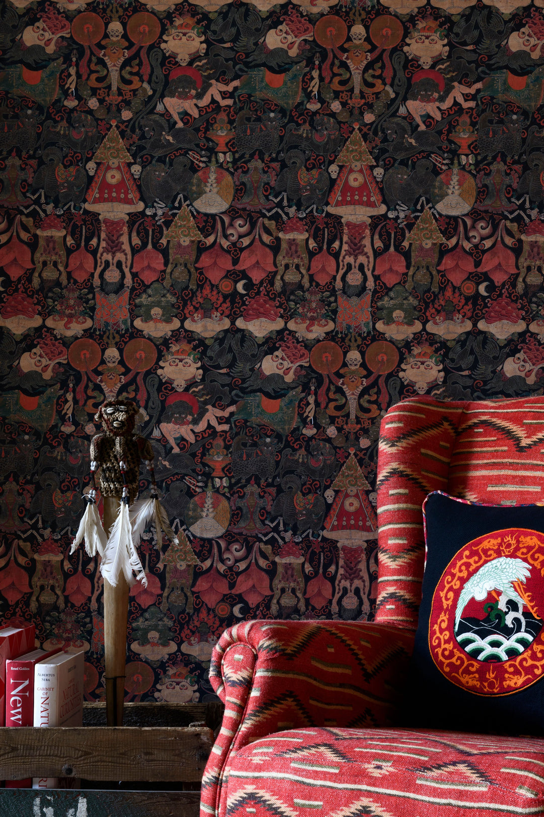 mind-the-gap-yama-dharmaraja-wallpaper-home-of-an-eccentric-man-collection-red-green-brown-room-lounge